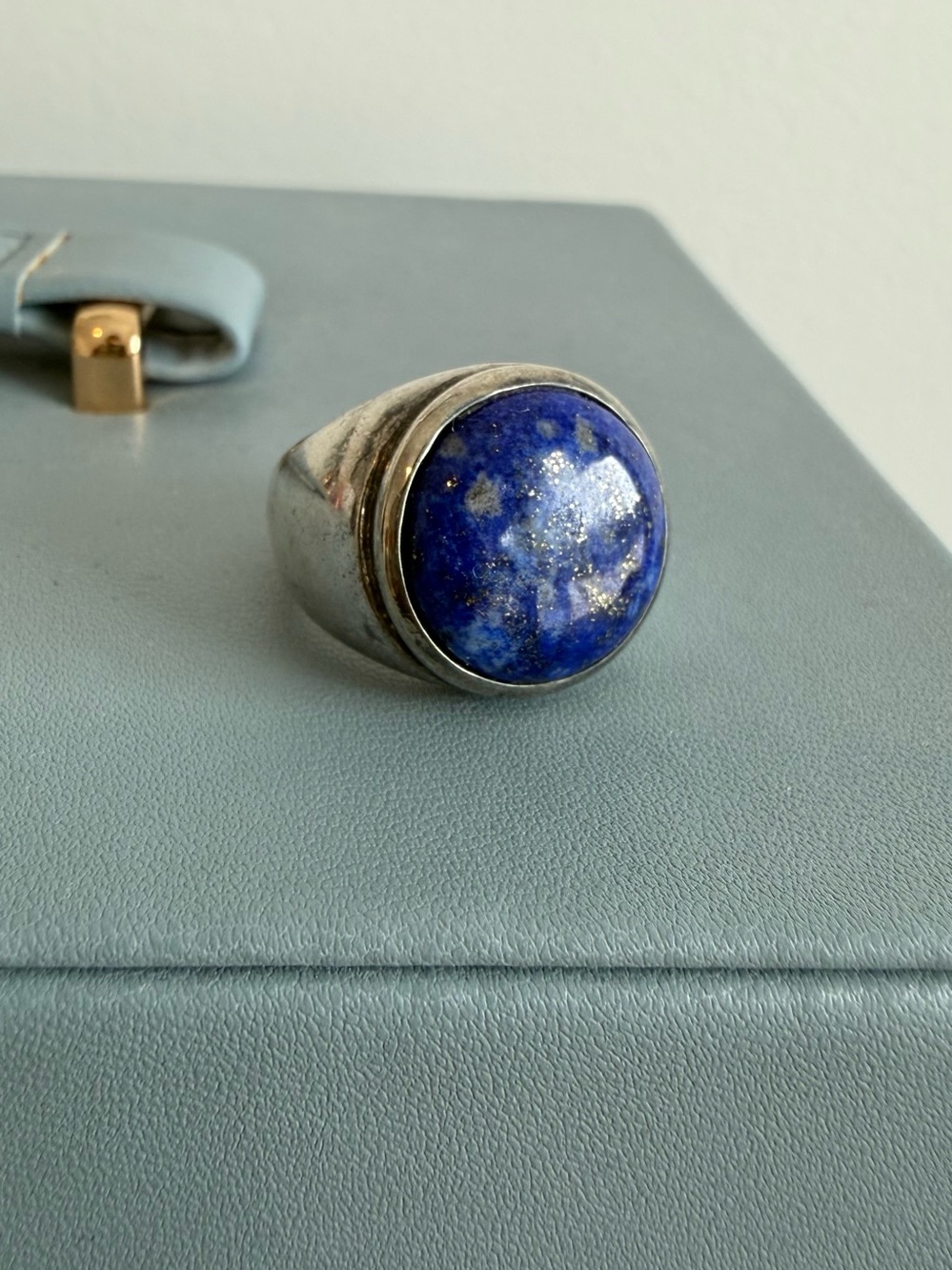 Vintage Sterling 925 Chunky Lapis Lazuli Ring 8.5